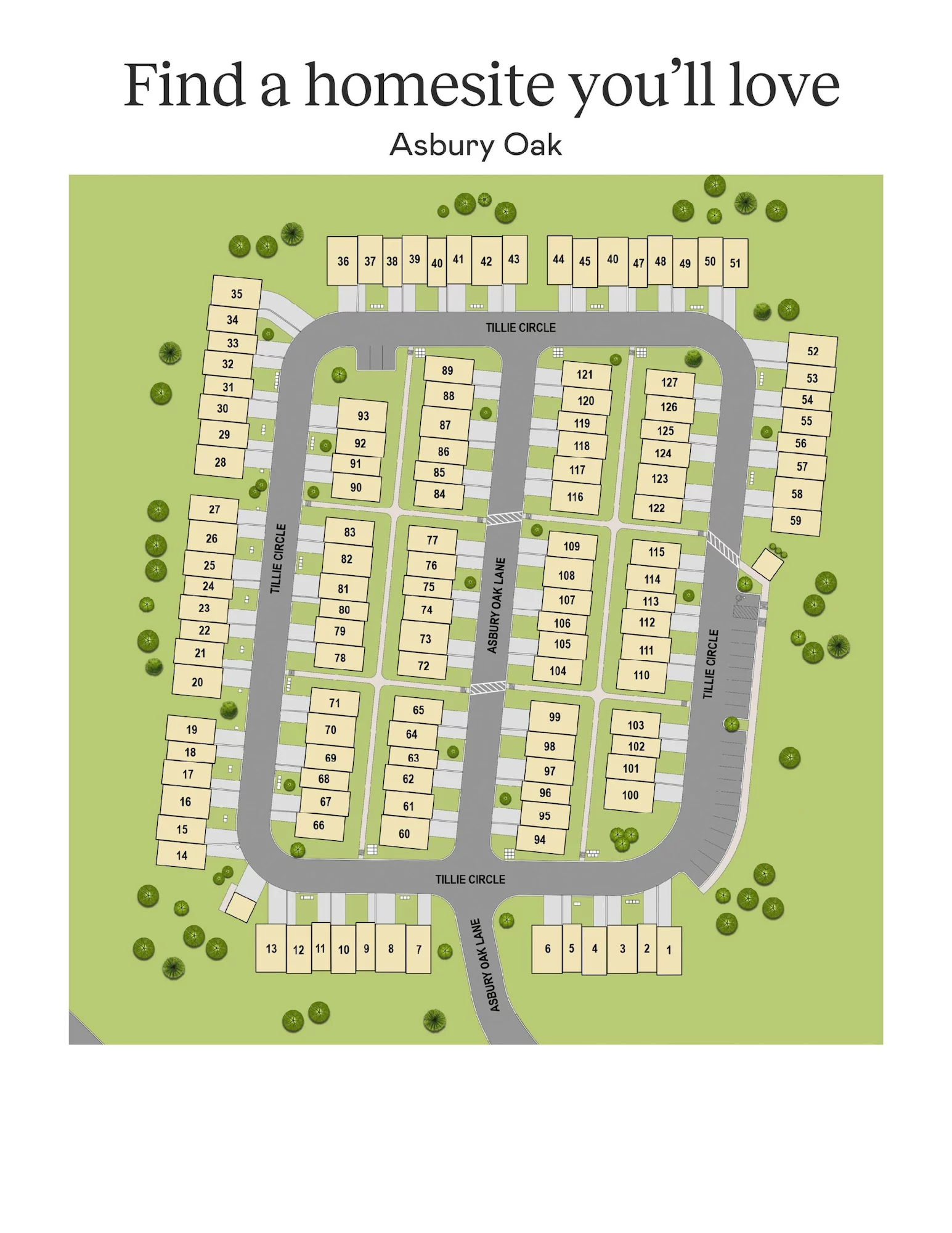 Asbury Oak plat map